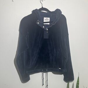 Hollister Navy Teddy Jacket with Hood